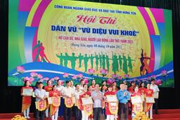 Công đoàn Trường THPT chuyên Hưng Yên tham gia Hội thi dân vũ “Vũ điệu vui khoẻ” lần thứ I - năm 2023